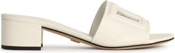 Dolce & Gabbana White Leather Slippers