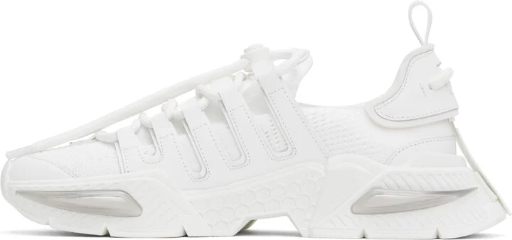 Dolce&Gabbana White Mixed-Material Airmaster Sneakers - Image 3