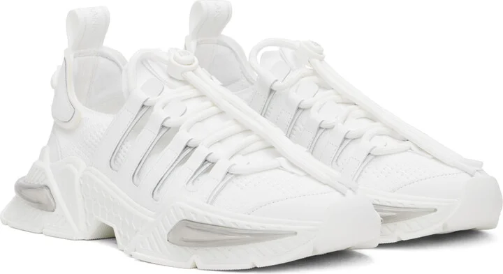 Dolce&Gabbana White Mixed-Material Airmaster Sneakers - Image 4