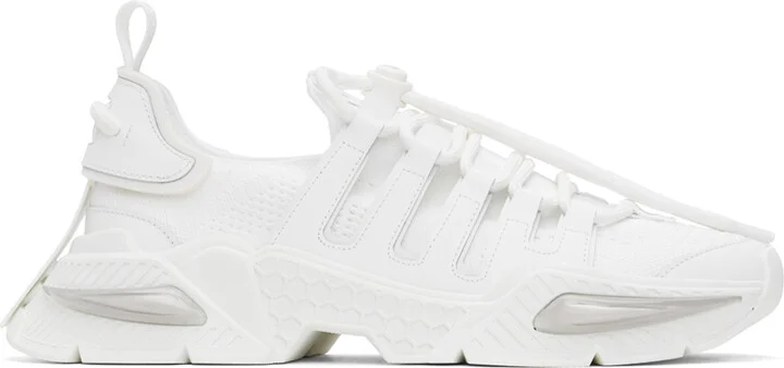 Dolce&Gabbana White Mixed-Material Airmaster Sneakers