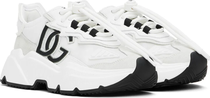 Dolce&Gabbana White Mixed-Material Daymaster Sneakers - Image 4