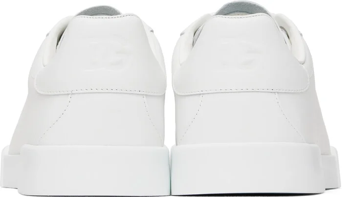 Dolce&Gabbana White Nappa Strobel Portofino Light Sneakers - Image 2