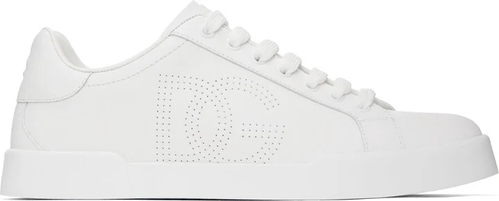 Dolce&Gabbana White Nappa Strobel Portofino Light Sneakers