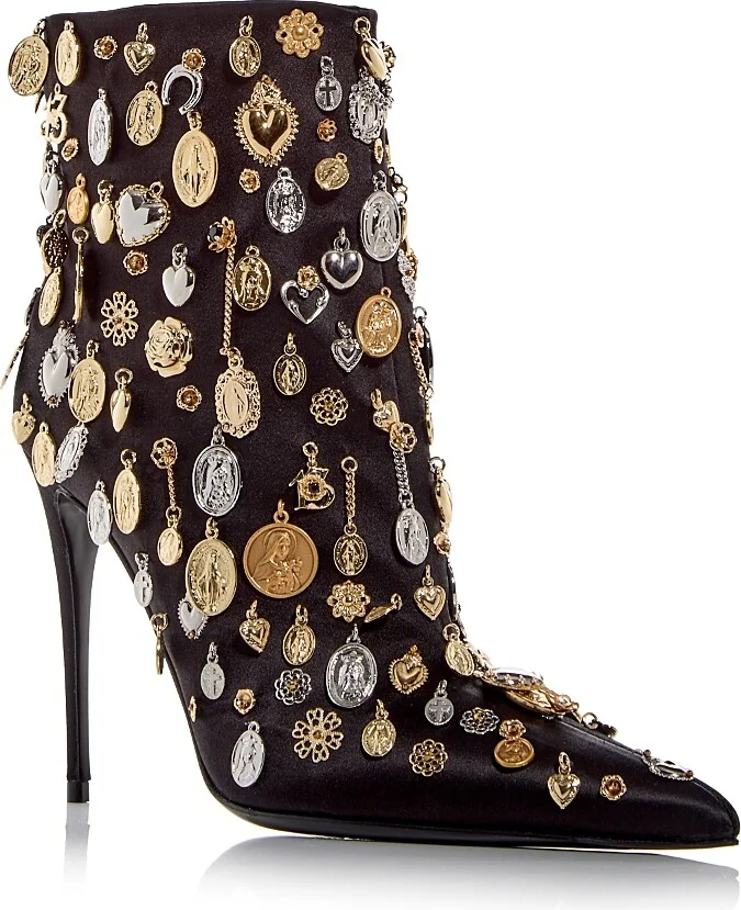 Dolce & Gabbana Women's Charm Embellished Booties