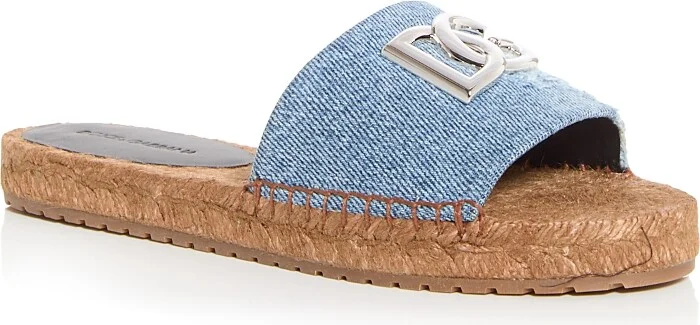 Dolce & Gabbana Women's Denim Espadrille Slide Sandals