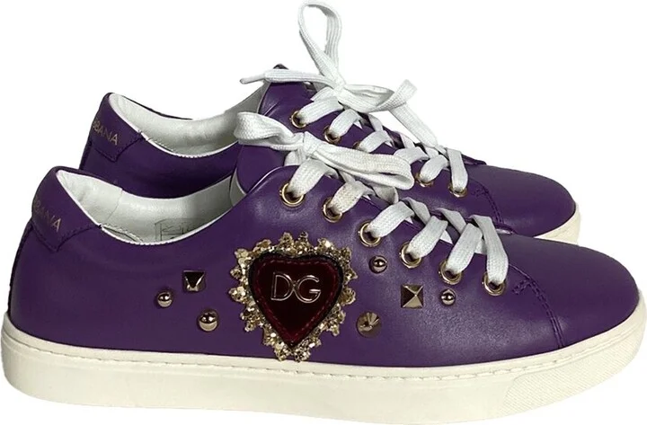 Dolce & Gabbana Women's Leather Sacred Heart Sneaker (Authentic Pre-Loved)