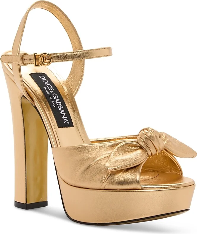 Dolce & Gabbana Women's Metallic Knot Platform Sandals