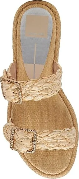 Dolce Vita Alaina Women's Sandals Light Natural Raffia : 8.5 M, Leather - Image 2