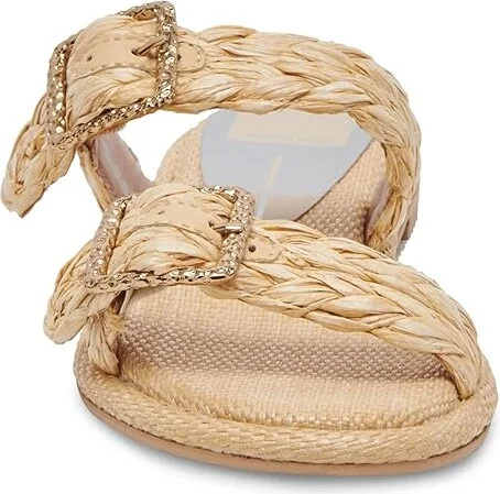 Dolce Vita Alaina Women's Sandals Light Natural Raffia : 8.5 M, Leather - Image 5