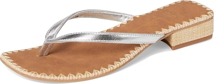 Dolce Vita Barty Women's Sandals Silver Metallic Leather : 8.5 M, Rubber - Image 5
