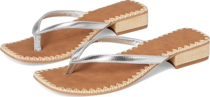 Dolce Vita Barty Women's Sandals Silver Metallic Leather : 8.5 M, Rubber