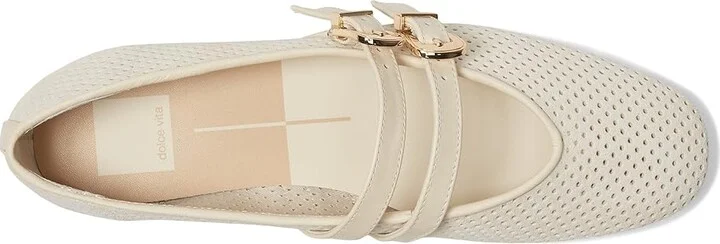 Dolce Vita Baylee Women's Flat Shoes Bone Perforated Suede : 9.5 M - Image 2