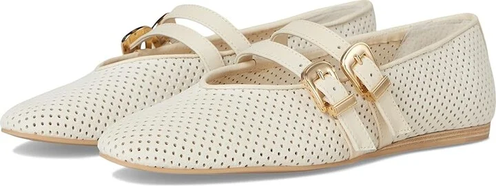 Dolce Vita Baylee Women's Flat Shoes Bone Perforated Suede : 9.5 M