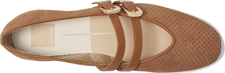 Dolce Vita Baylee Women's Flat Shoes Pecan Perforated Suede : 7.5 M - Image 2