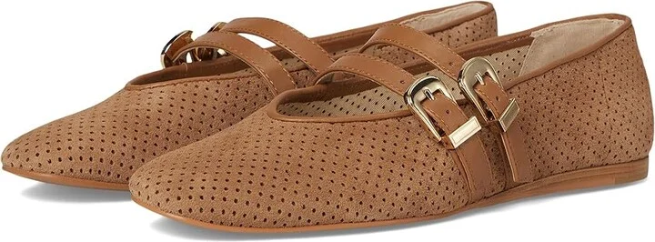 Dolce Vita Baylee Women's Flat Shoes Pecan Perforated Suede : 7.5 M