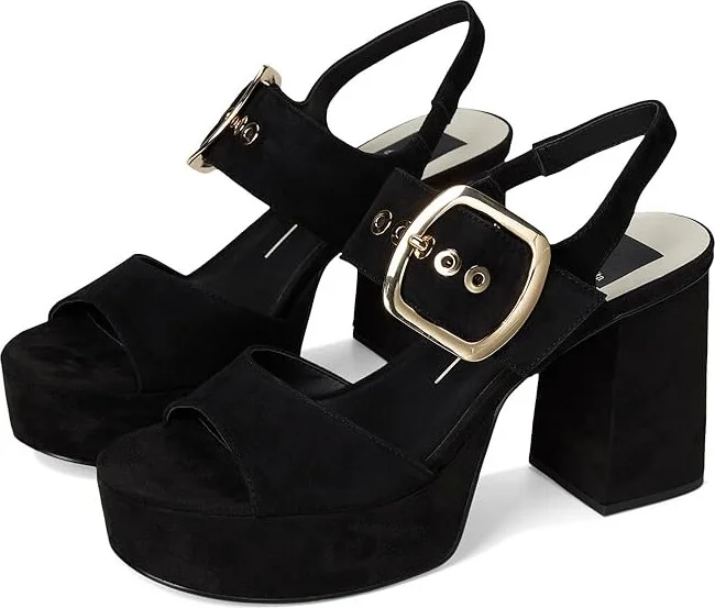 Dolce Vita Baylin Women's Sandals Onyx Suede : 8.5 M, Rubber/Suede