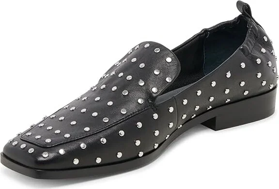 Dolce Vita Beny Stud Women's Flat Shoes Black Leather : 7 M