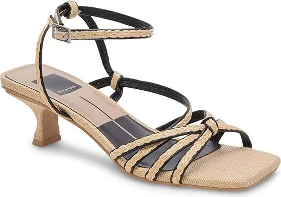 Dolce Vita Bev Braid Women's Sandals Black/Natural : 10 M, Leather