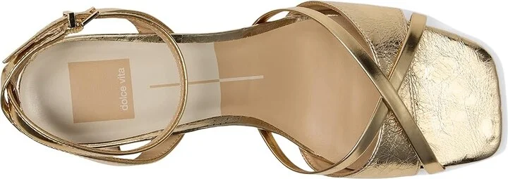 Dolce Vita Blakly Women's Sandals Gold Distressed Leather : 7.5 M, Leather/Rubber - Image 2