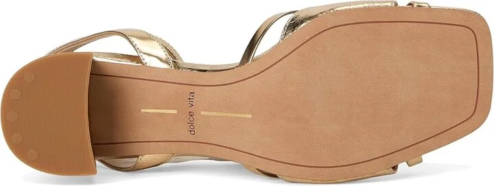 Dolce Vita Blakly Women's Sandals Gold Distressed Leather : 7.5 M, Leather/Rubber - Image 3