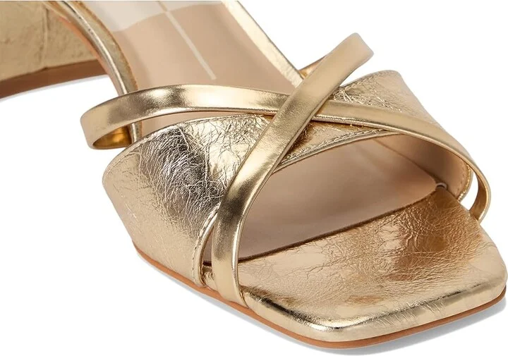 Dolce Vita Blakly Women's Sandals Gold Distressed Leather : 7.5 M, Leather/Rubber - Image 7