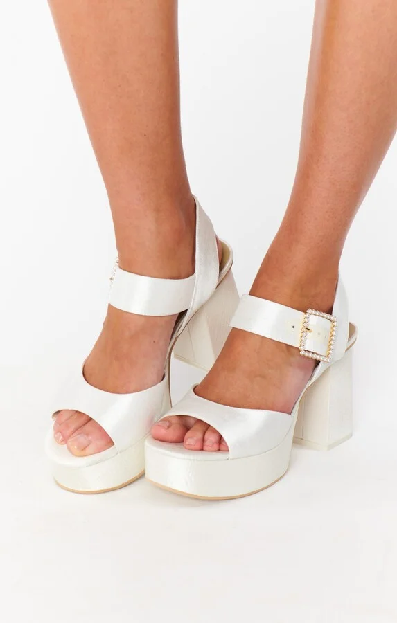 Dolce Vita Bobby Pearl Platform Heel ~ White Pearls - Image 3