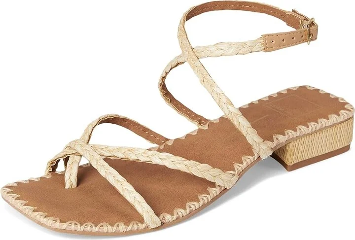 Dolce Vita Brinn Women's Sandals Light Natural Raffia : 8 M, Rubber - Image 5