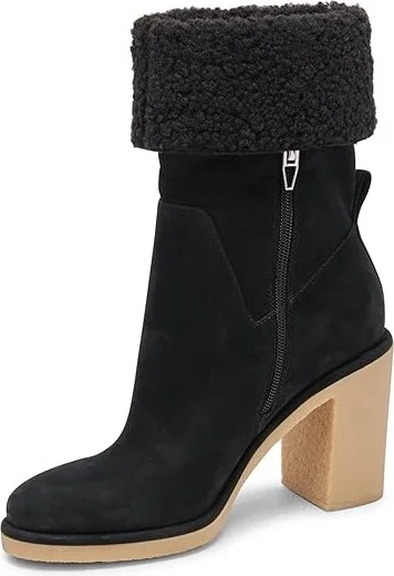 Dolce Vita Caddie Plush Women's Boots Black Nubuck : 9 M, Leather