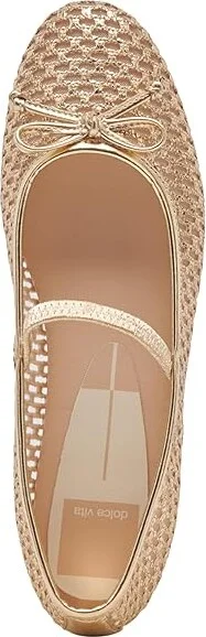 Dolce Vita Carin Raffia Women's Flat Shoes Gold Raffia : 9.5 M, Cotton - Image 2