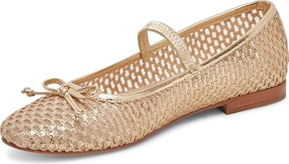 Dolce Vita Carin Raffia Women's Flat Shoes Gold Raffia : 9.5 M, Cotton - Image 5