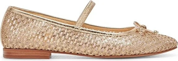 Dolce Vita Carin Raffia Women's Flat Shoes Gold Raffia : 9.5 M, Cotton - Image 6