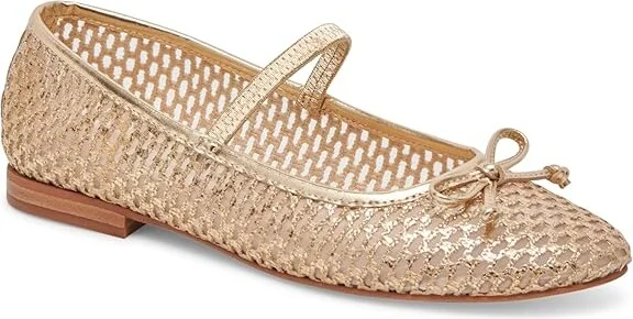 Dolce Vita Carin Raffia Women's Flat Shoes Gold Raffia : 9.5 M, Cotton