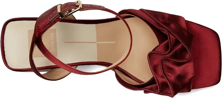 Dolce Vita Cheer Women's Sandals Wine Satin : 7.5 M, Textile - Image 2
