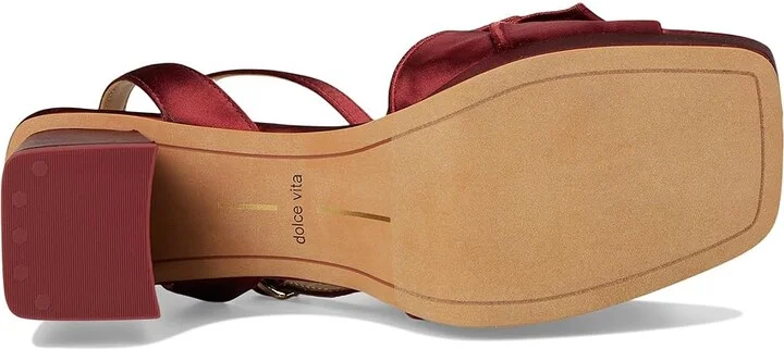 Dolce Vita Cheer Women's Sandals Wine Satin : 7.5 M, Textile - Image 3