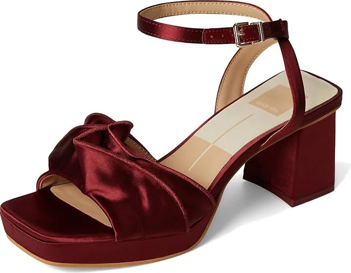 Dolce Vita Cheer Women's Sandals Wine Satin : 7.5 M, Textile - Image 5