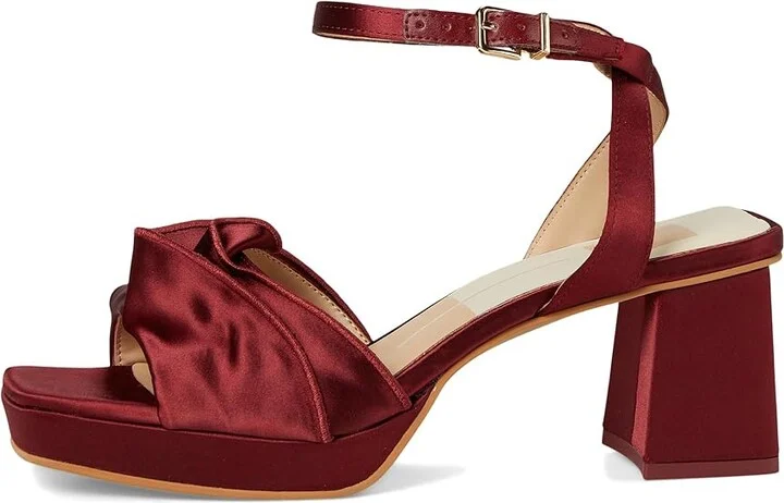 Dolce Vita Cheer Women's Sandals Wine Satin : 7.5 M, Textile - Image 6