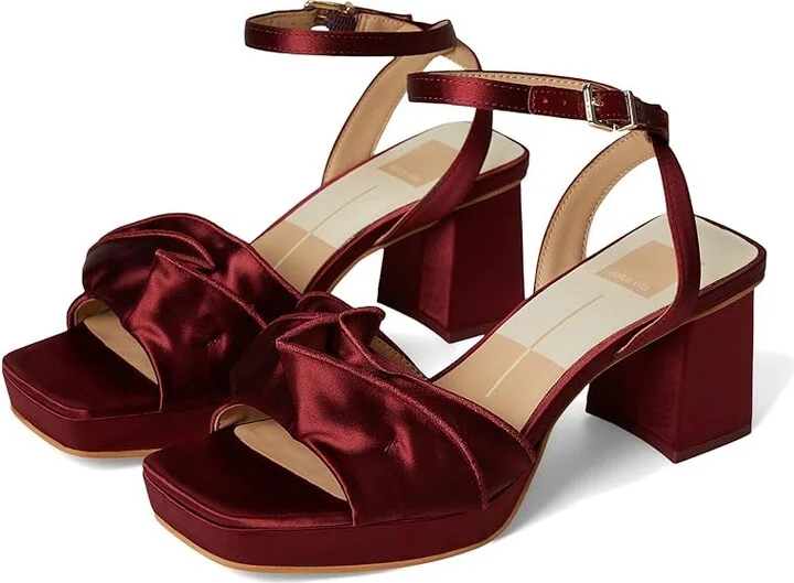 Dolce Vita Cheer Women's Sandals Wine Satin : 7.5 M, Textile