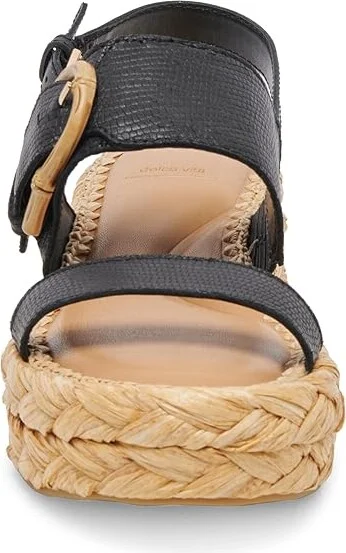 Dolce Vita Chera Women's Sandals Onyx Embossed Leather : 6.5 M - Image 4