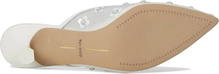 Dolce Vita Clara Pearl Women's Sandals True White Daisy Mesh : 6.5 M, Rubber - Image 3