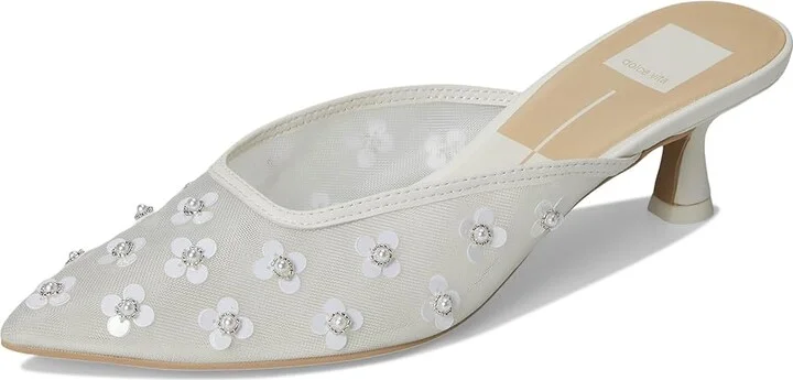 Dolce Vita Clara Pearl Women's Sandals True White Daisy Mesh : 6.5 M, Rubber - Image 5