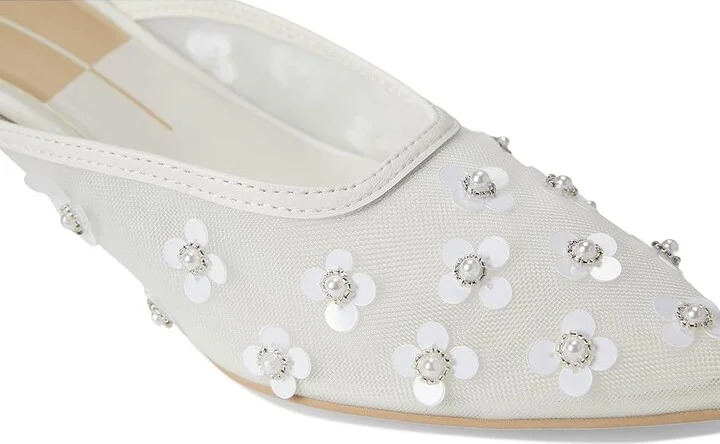 Dolce Vita Clara Pearl Women's Sandals True White Daisy Mesh : 6.5 M, Rubber - Image 7