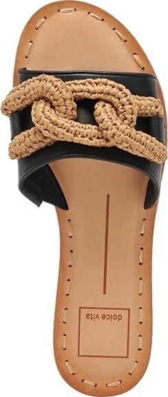 Dolce Vita Desa Women's Sandals Black Leather : 9.5 M - Image 2
