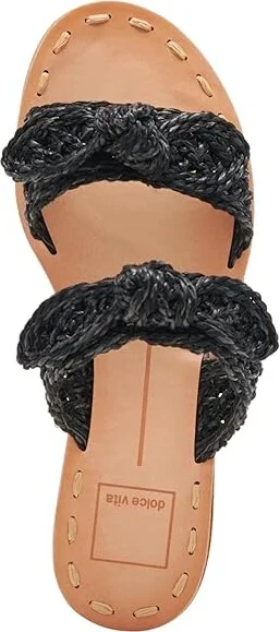 Dolce Vita Dinah Women's Sandals Onyx Raffia : 6.5 W, Textile - Image 2
