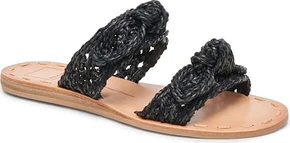 Dolce Vita Dinah Women's Sandals Onyx Raffia : 6.5 W, Textile - Image 3