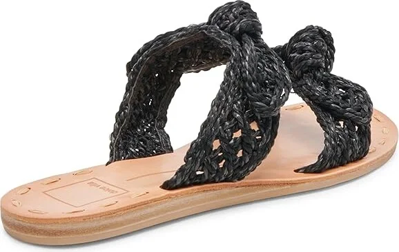 Dolce Vita Dinah Women's Sandals Onyx Raffia : 6.5 W, Textile - Image 4
