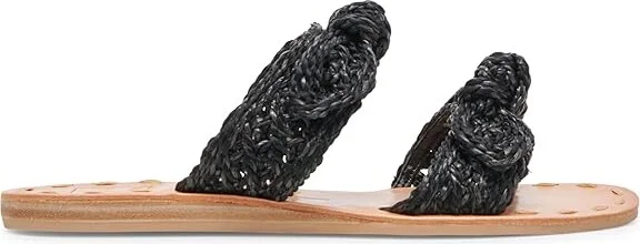 Dolce Vita Dinah Women's Sandals Onyx Raffia : 6.5 W, Textile - Image 6