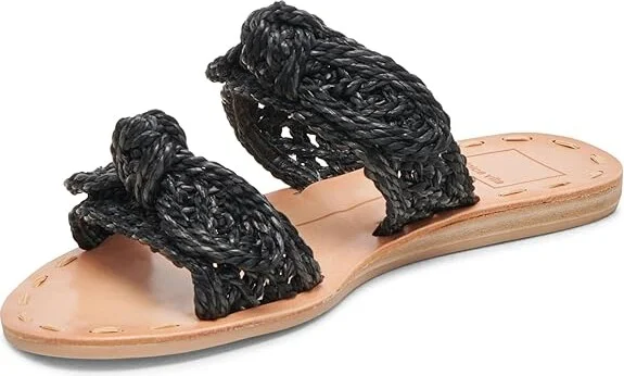 Dolce Vita Dinah Women's Sandals Onyx Raffia : 6.5 W, Textile