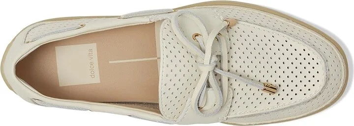 Dolce Vita Doris Women's Flat Shoes Off-White Perforated Leather : 9 M - Image 2