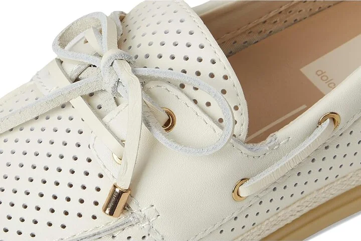 Dolce Vita Doris Women's Flat Shoes Off-White Perforated Leather : 9 M - Image 7