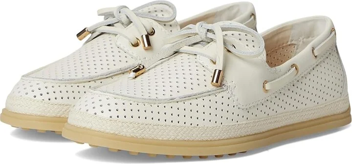 Dolce Vita Doris Women's Flat Shoes Off-White Perforated Leather : 9 M